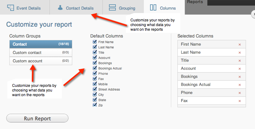 Customize Your Reports