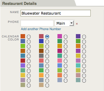 Restaurant Color Chooser