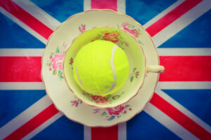 A tennis ball symbolizing Wimbledon action