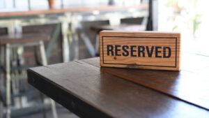 taproom or brewery reserved table