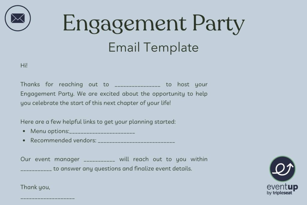 Engagement party email template