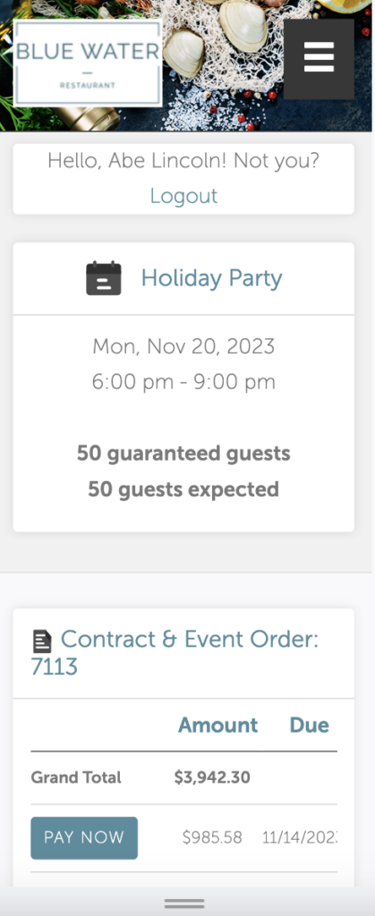 Tripleseat PartyPay Contract and Event Order