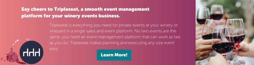 Say cheers to Tripleseat, a smooth event management platform for your winery events business.