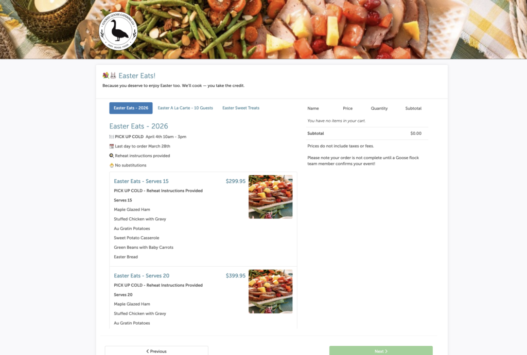 CookedGoose Catering TripleseatDirect Form