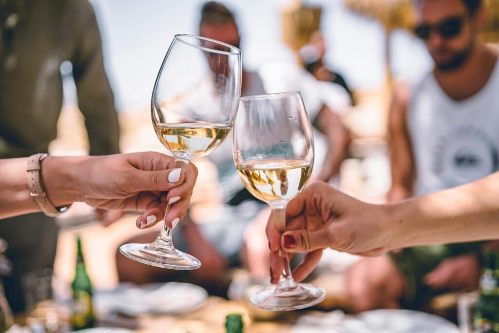 people at food and wine festival