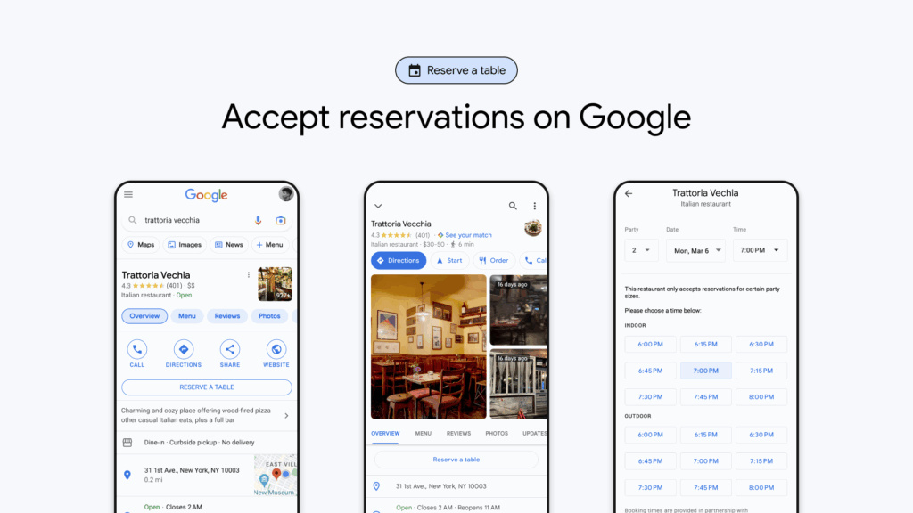 reserve on google