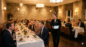 Event manager on floor